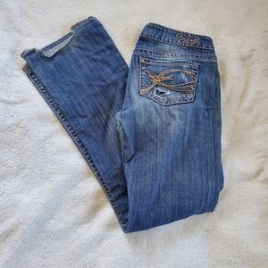 Silver Tuesday Boot Cut Distressed Jeans, Sz W28/L33